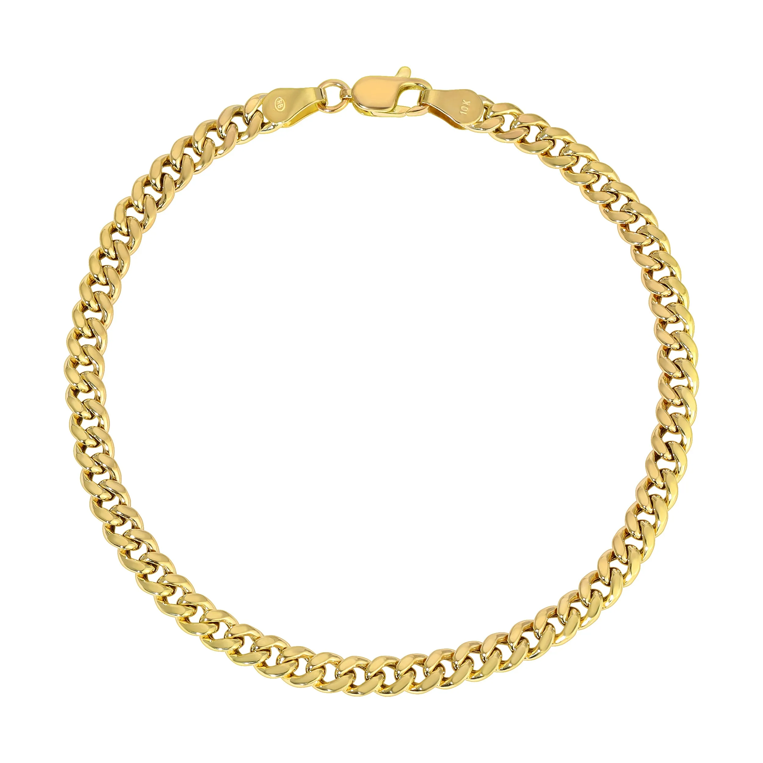 10K Yellow 4.00mm-11.00mm Hollow MIAMI CUBAN Bracelets