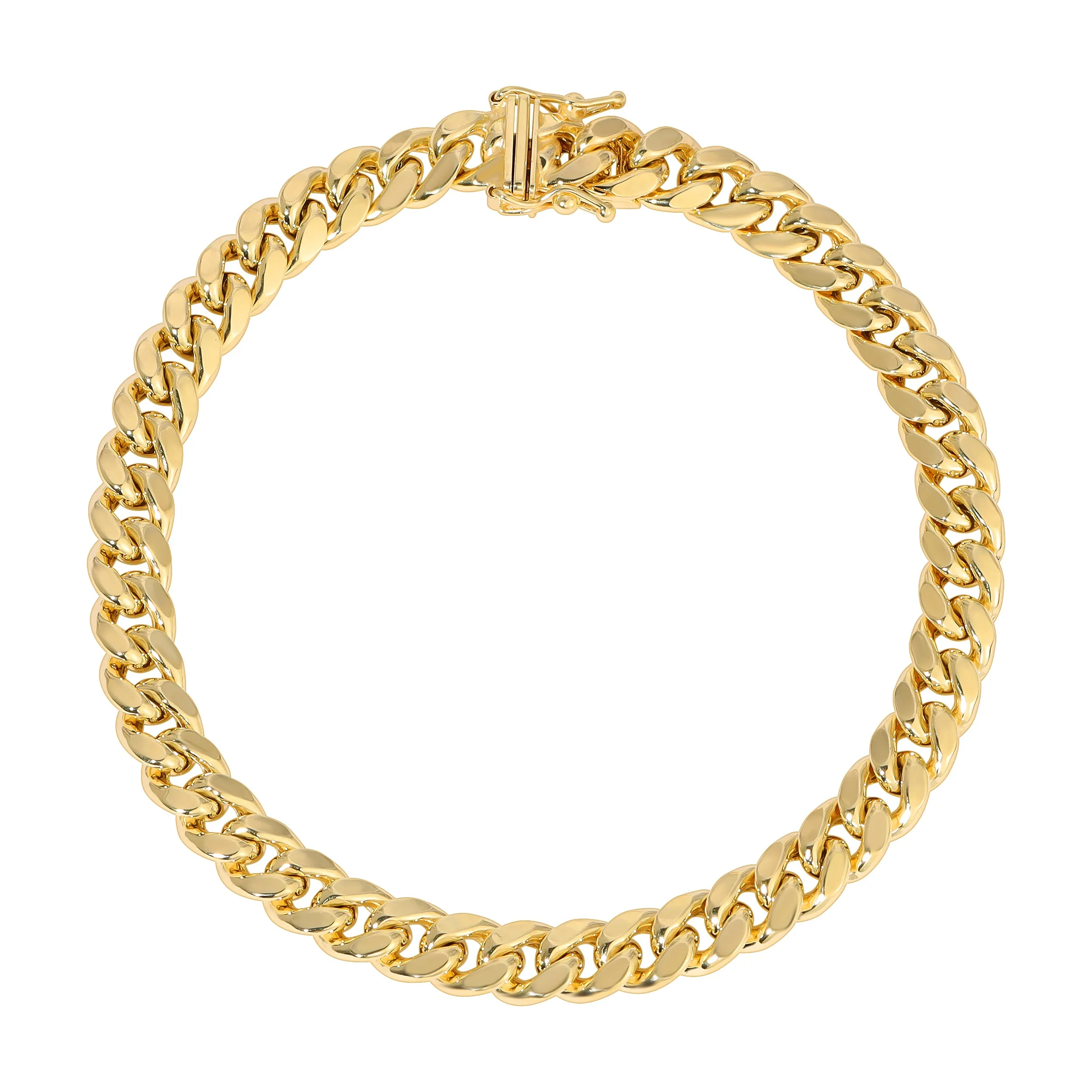 10K Yellow 4.00mm-11.00mm Hollow MIAMI CUBAN Bracelets