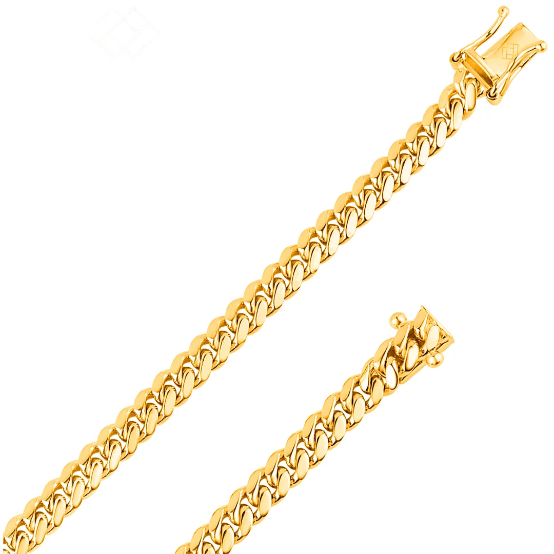 10K Yellow 4.00mm-11.00mm Hollow MIAMI CUBAN Bracelets