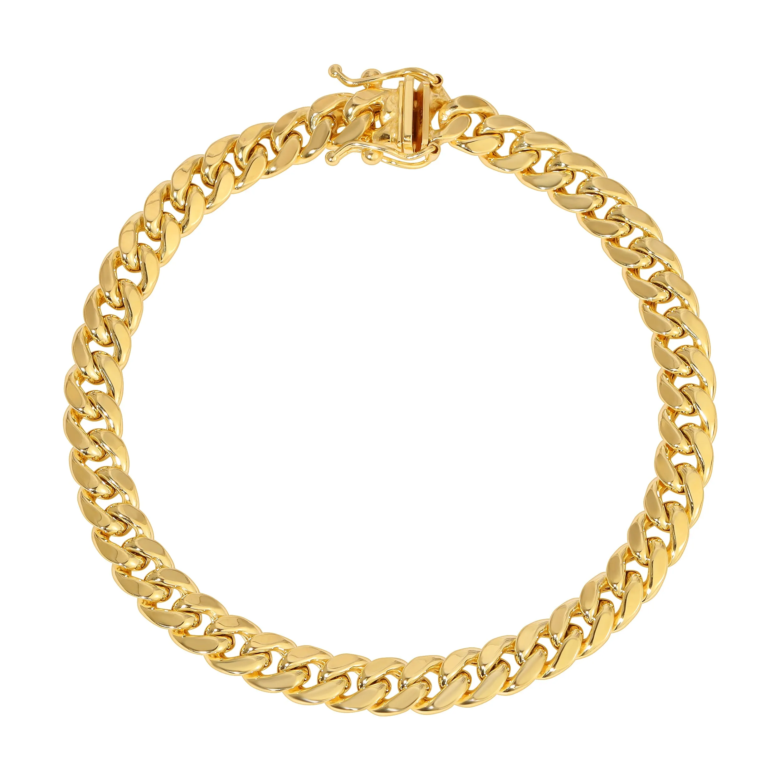 10K Yellow 4.00mm-11.00mm Hollow MIAMI CUBAN Bracelets