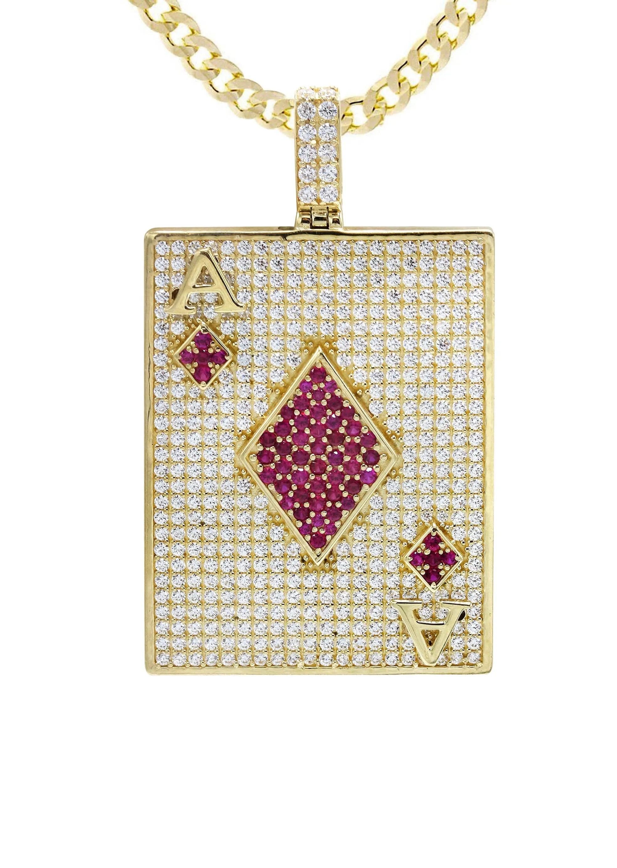 10K Yellow Gold Ace Of Spades Necklace | Appx. 24 Grams