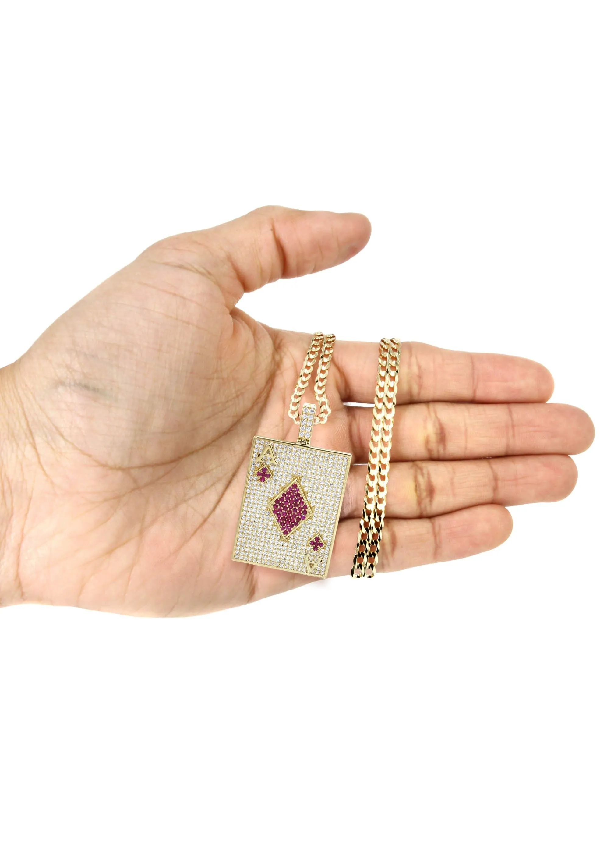 10K Yellow Gold Ace Of Spades Necklace | Appx. 24 Grams