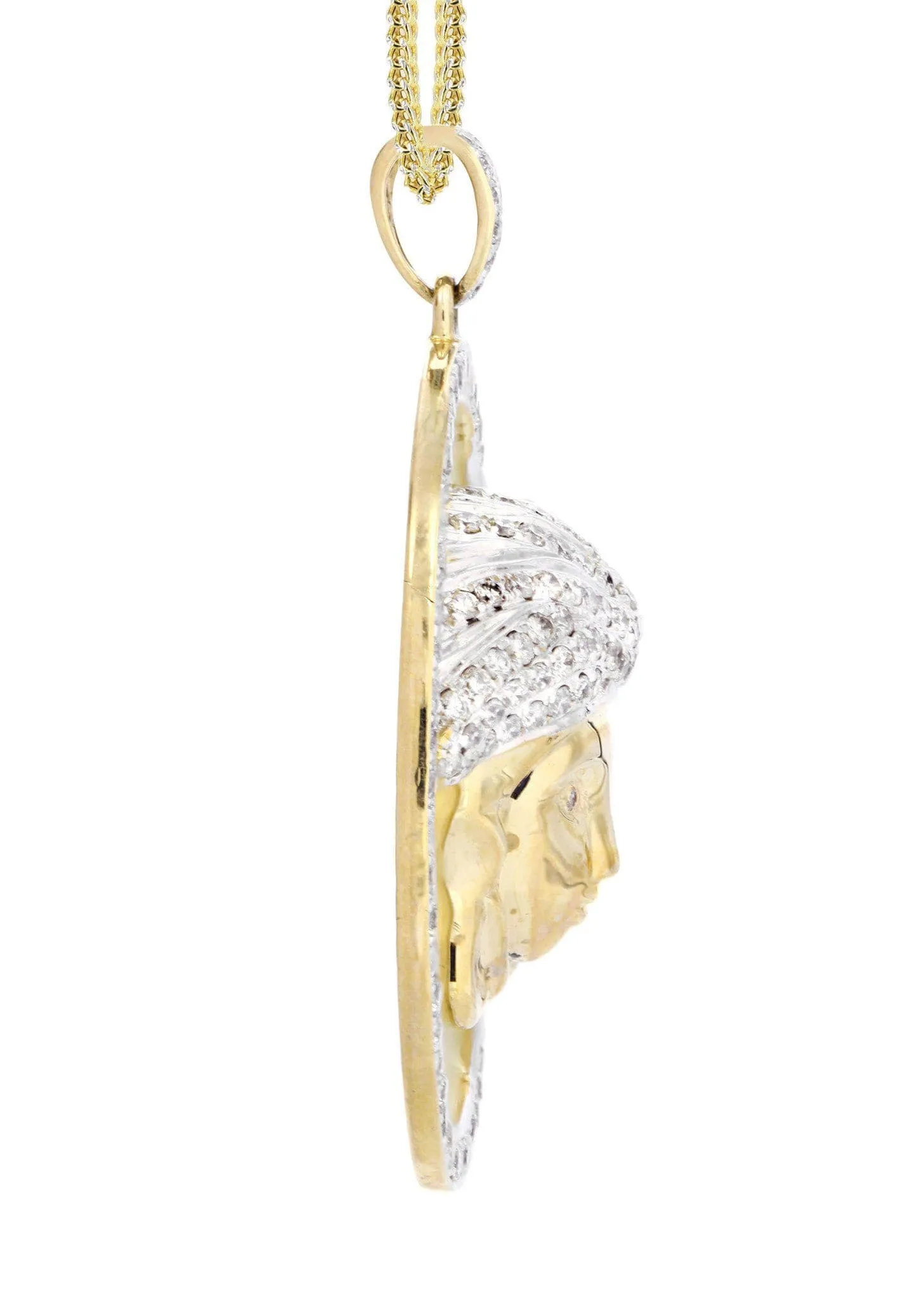 10K Yellow Gold Medusa Diamond Necklace  | 2.49 Carats