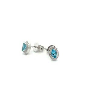 14 Karat Blue Topaz Earrings