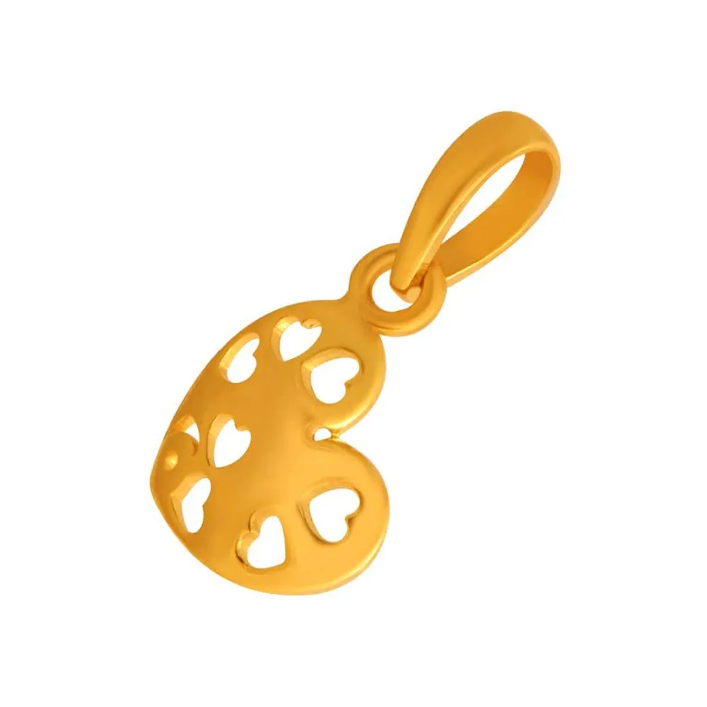 14k Dainty Heart Cutouts- Heart Pendant