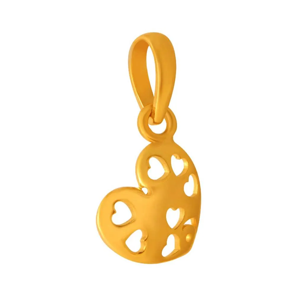 14k Dainty Heart Cutouts- Heart Pendant