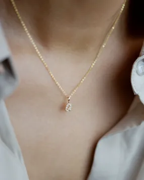 14k Diamond Italic Letter Necklace