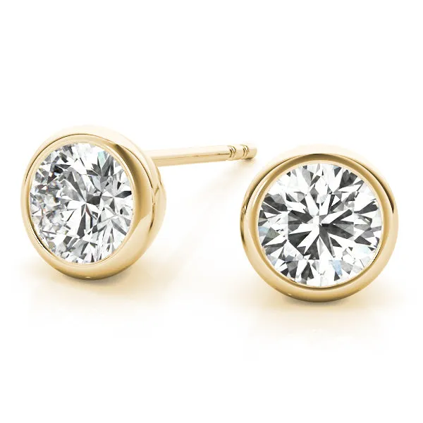 14K Gold Diamond Earring /Single Stone, Earrings/Studs