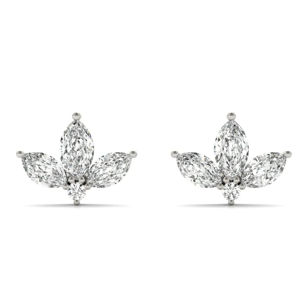 14K Marquise Diamond Earring