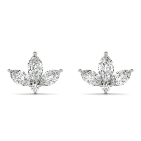 14K Marquise Diamond Earring