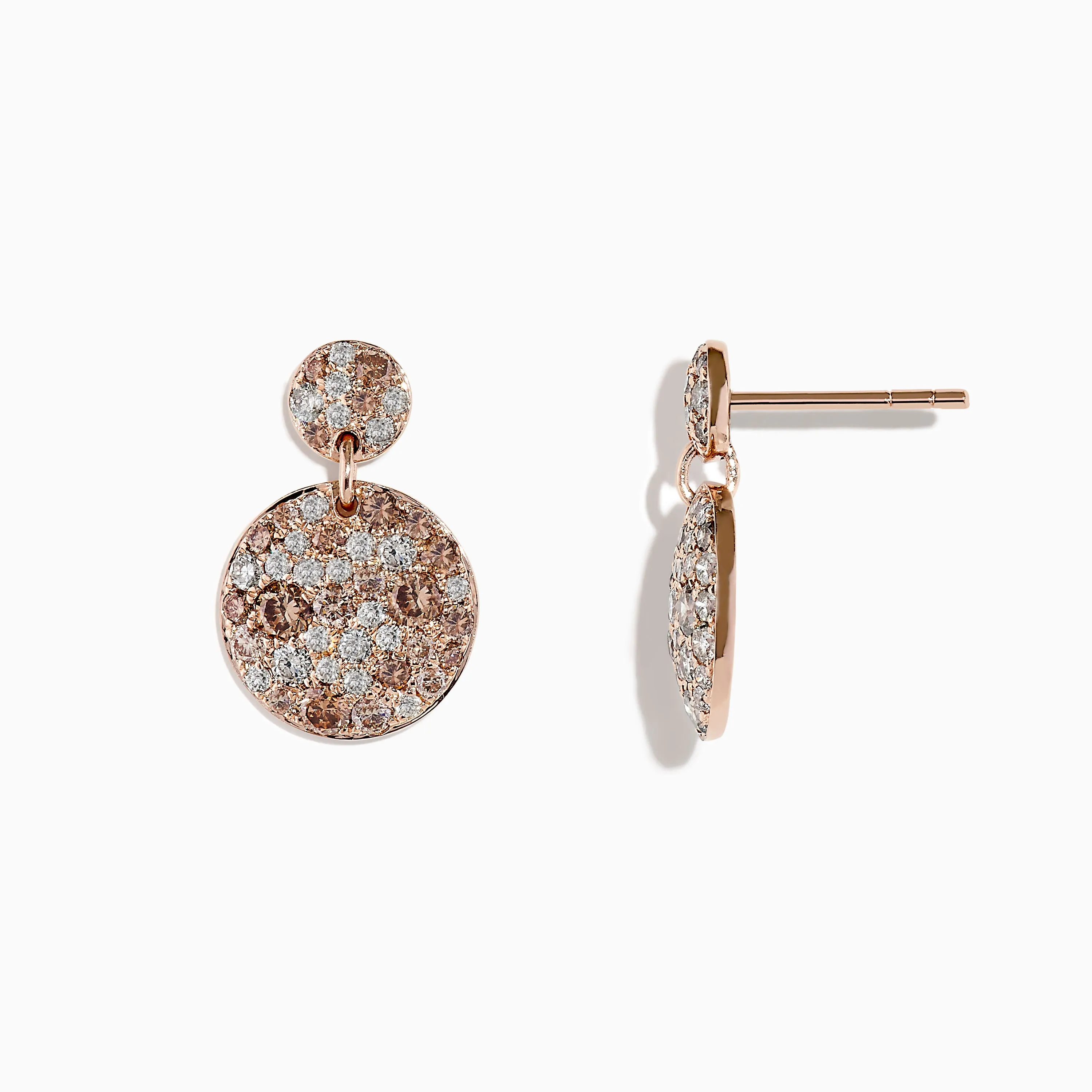 14K Rose Gold Espresso Diamond Earrings