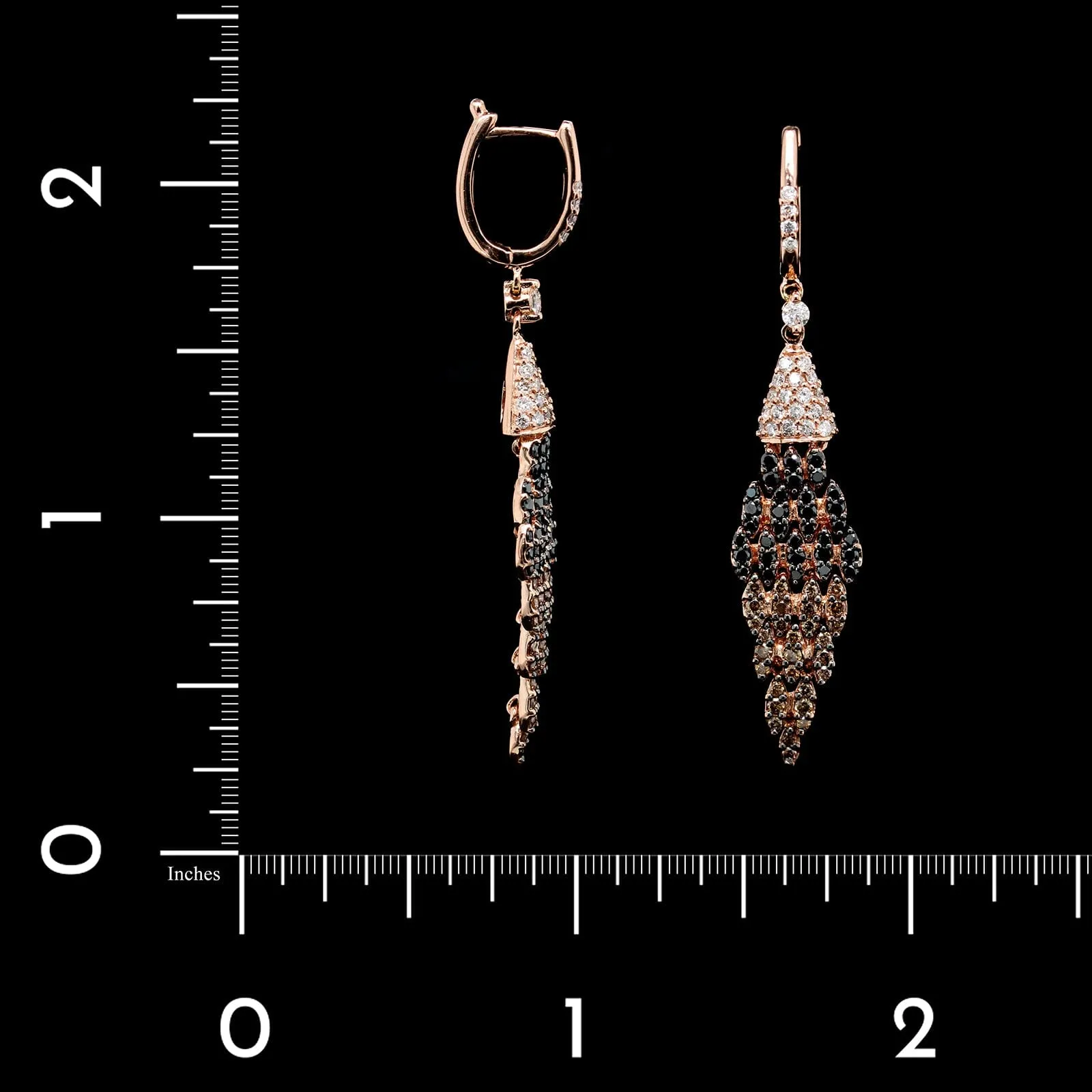 14K Rose Gold Estate Diamond Earrings