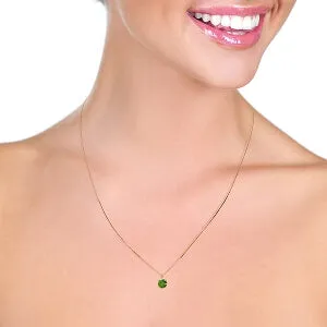 14K Solid Rose Gold Necklace w/ Natural 0.50 Carat Green Diamond