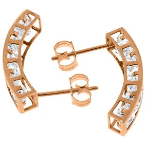 14K Solid Rose Gold Rose Topaz Earrings