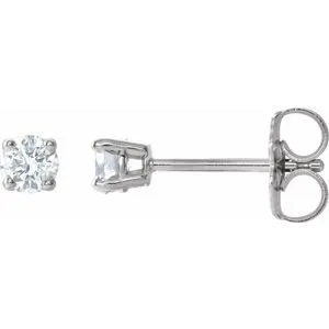 14K White 1 CTW Natural Diamond Stud Earrings