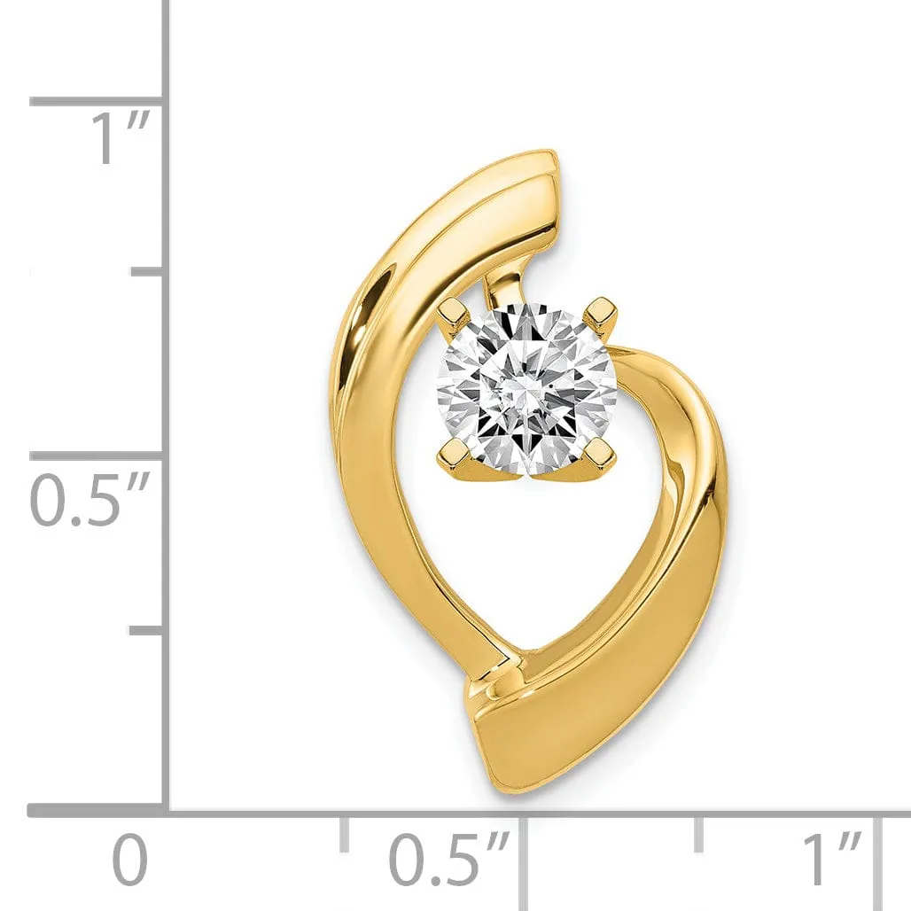14k Yellow Gold Peg Set Chain Slide Pendant