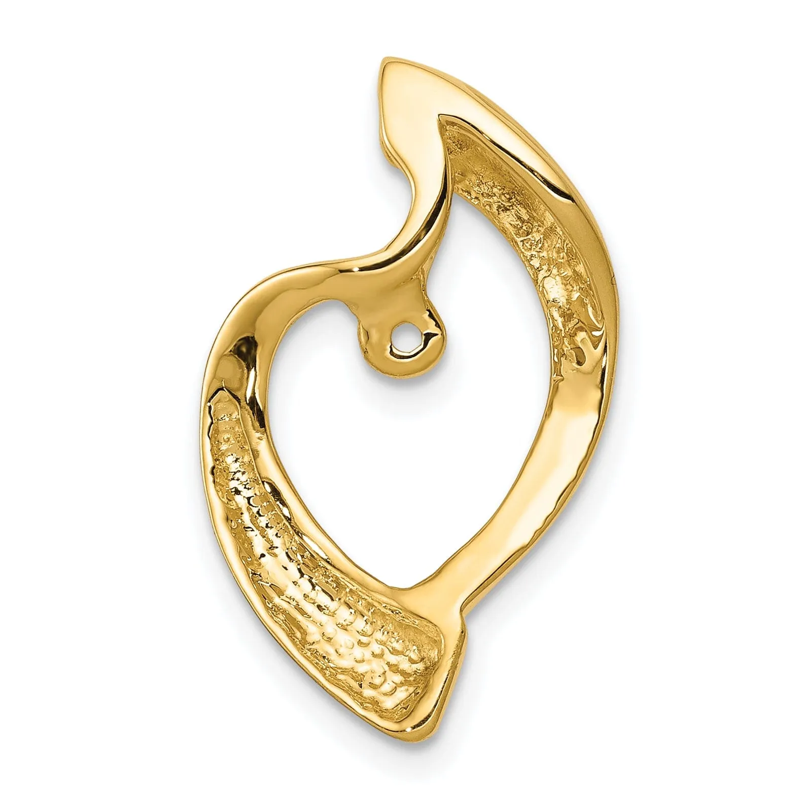 14k Yellow Gold Peg Set Chain Slide Pendant