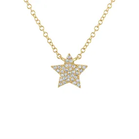 14KT GOLD DIAMOND PAVE STAR NECKLACE