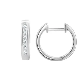 14KW 18RD0.15CT  EARRING HUGGIES (102DE1928)