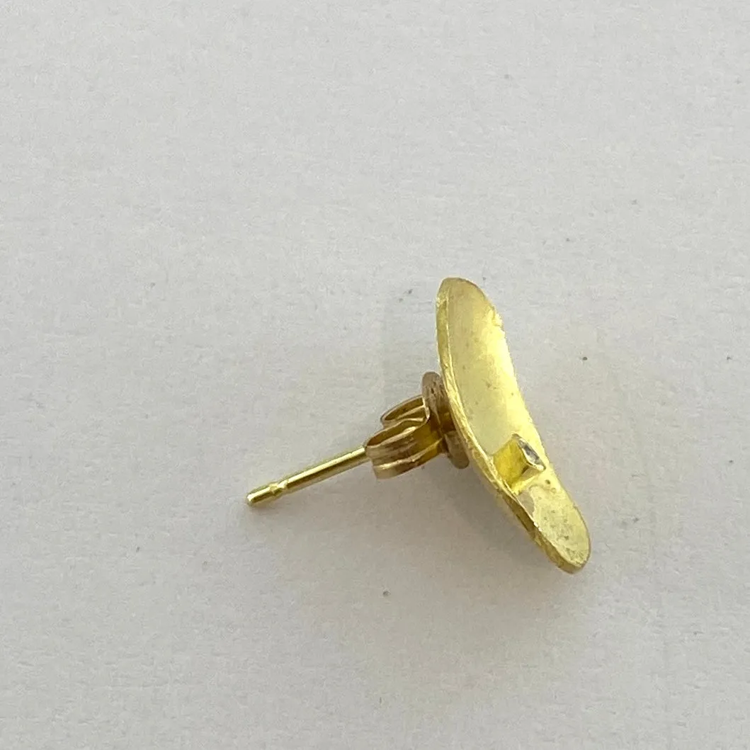 18ct gold petal studs w/ diamonds