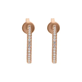 18ct Rose Gold Diamond Hoop Earrings