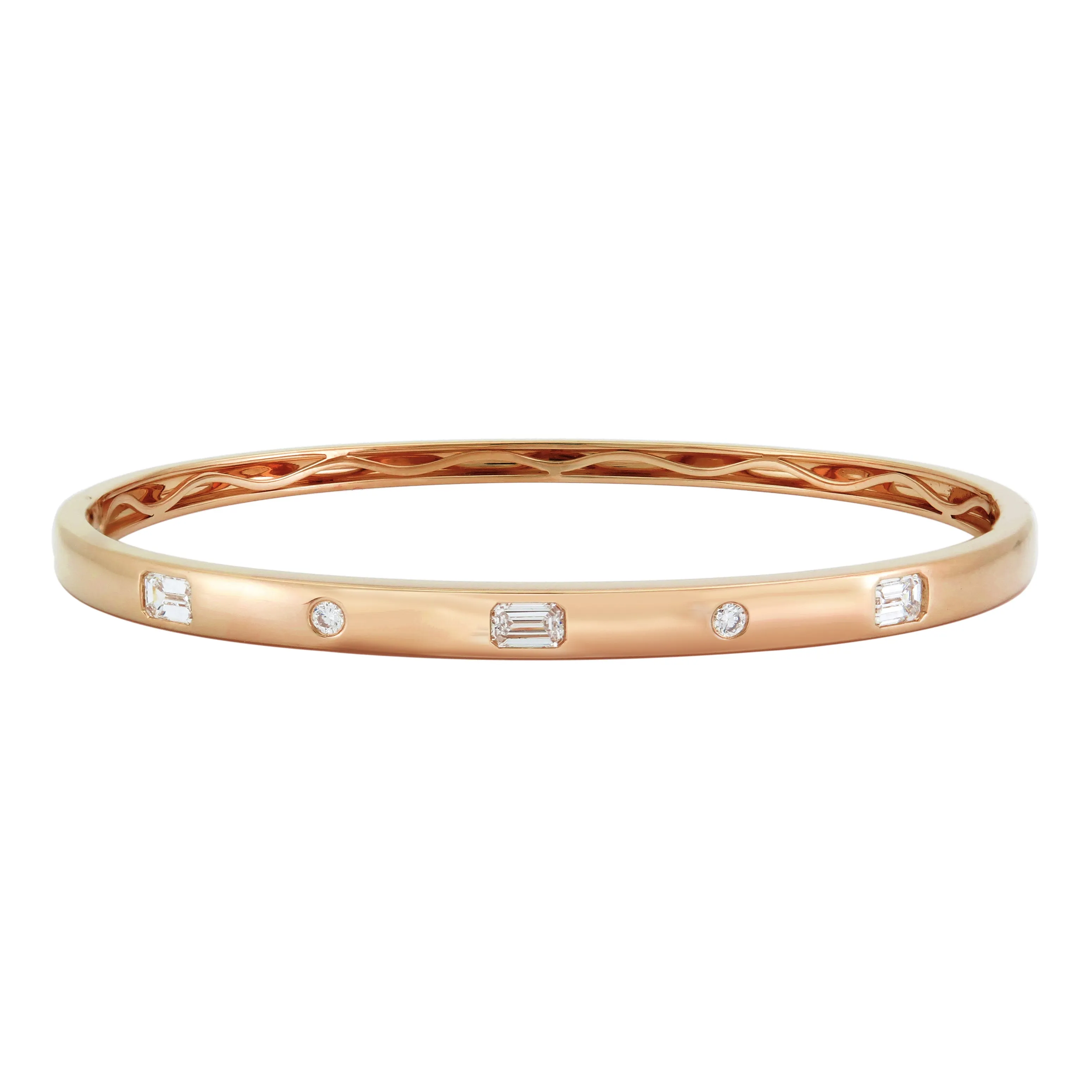 18k Gold & Fancy-Shape Diamond Bangle - 0.69ct