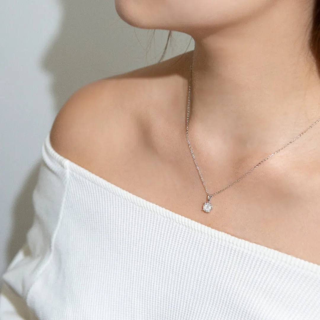 18K White Gold Diamond Pendant