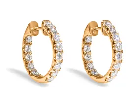 2.04ctw Rose Gold Diamond Huggie Earrings