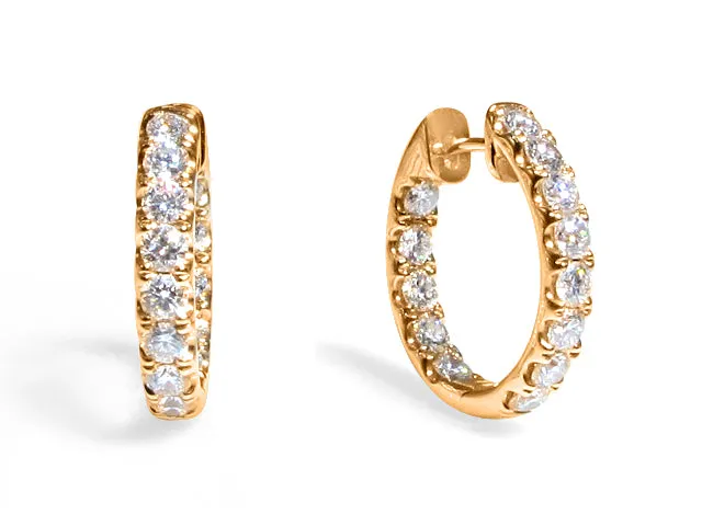 2.04ctw Rose Gold Diamond Huggie Earrings