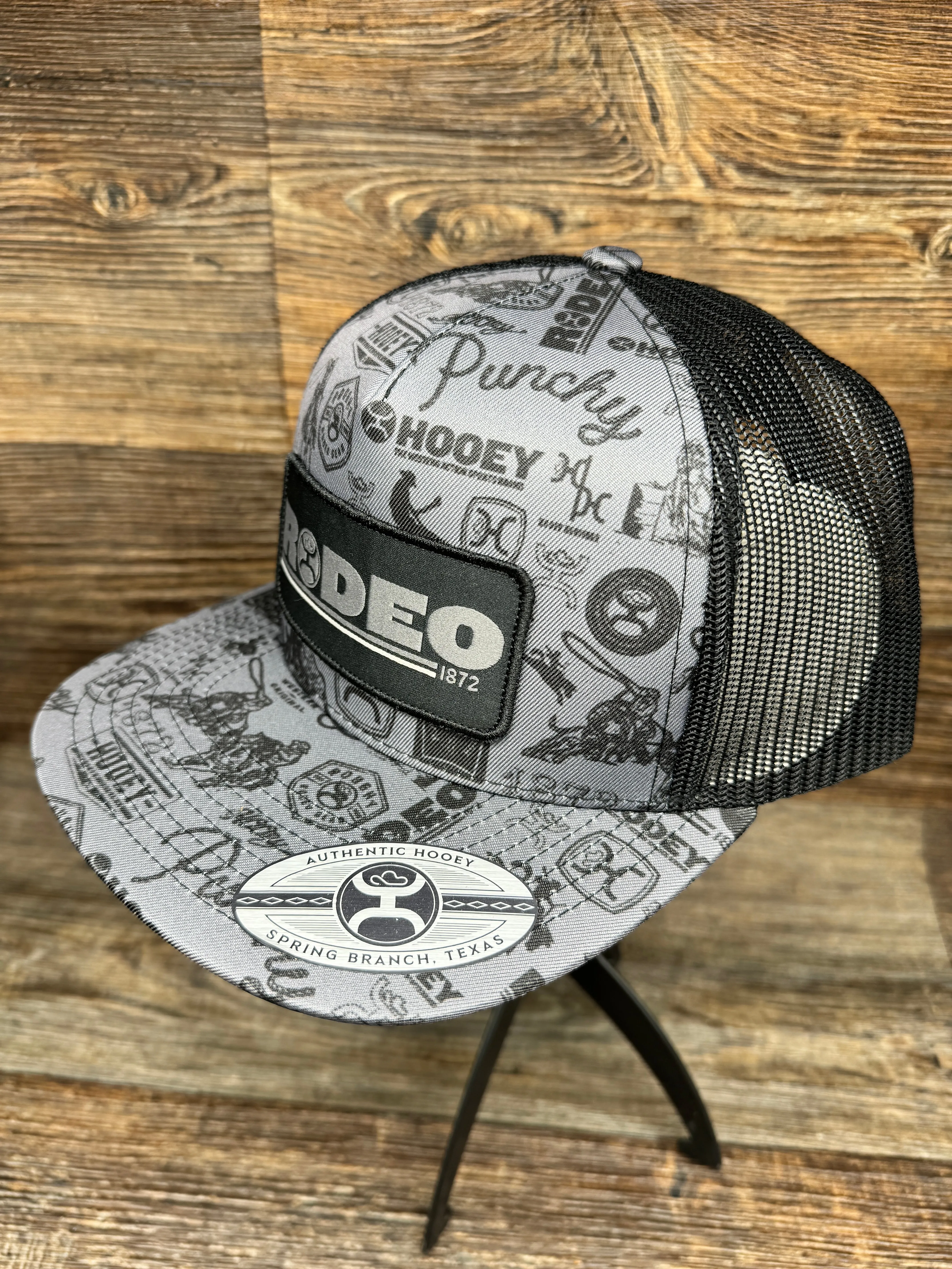 2453T-BK Rodeo Black 5 Panel Trucker Cap by Hooey
