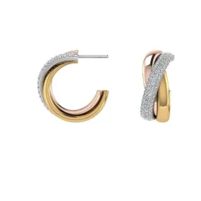 3 Tone Gold Diamond Earring