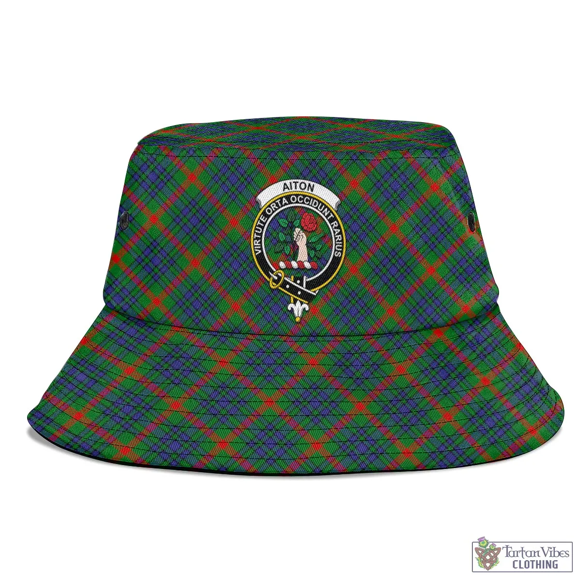 Aiton Tartan Bucket Hat with Family Crest