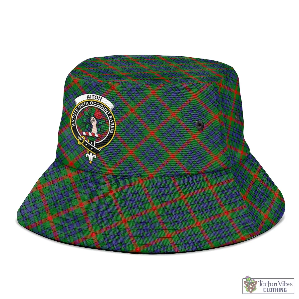 Aiton Tartan Bucket Hat with Family Crest
