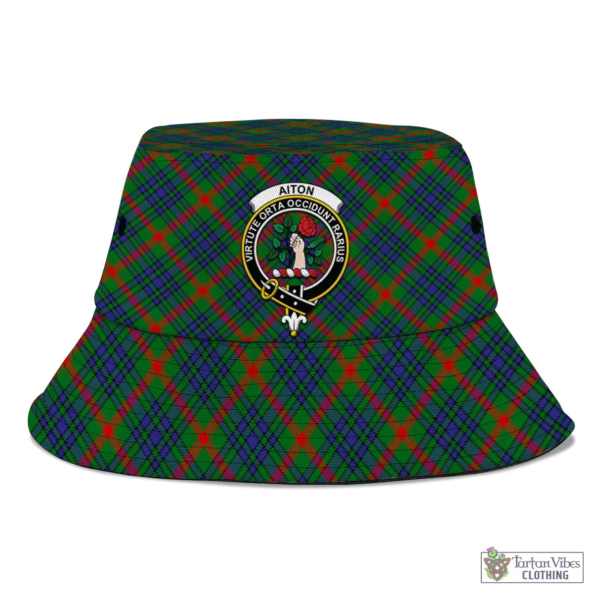 Aiton Tartan Bucket Hat with Family Crest