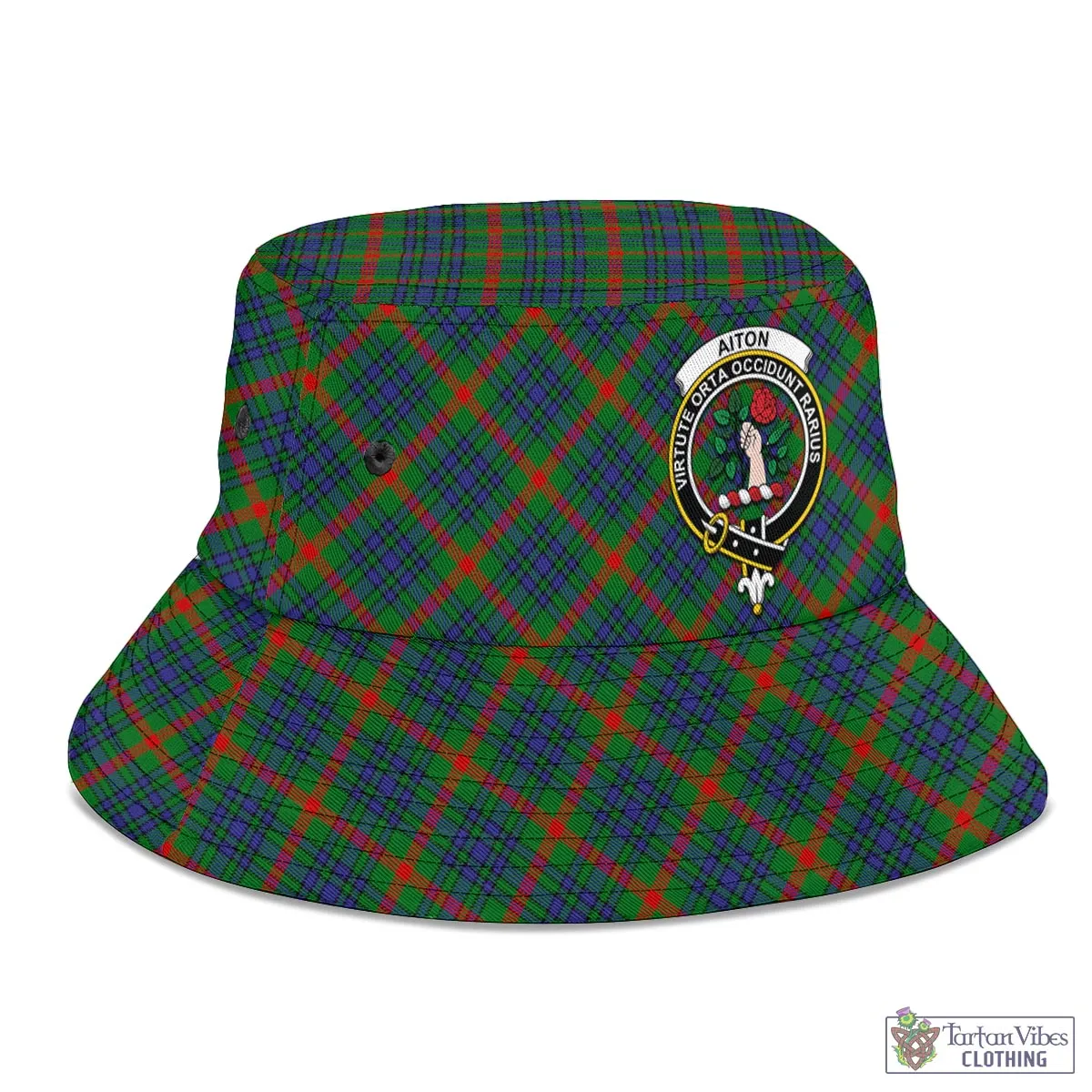 Aiton Tartan Bucket Hat with Family Crest