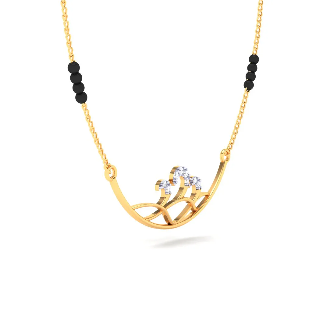 Alluring Statement Diamond And 18k Gold Mangalsutra From P.c Chandra Jewellers