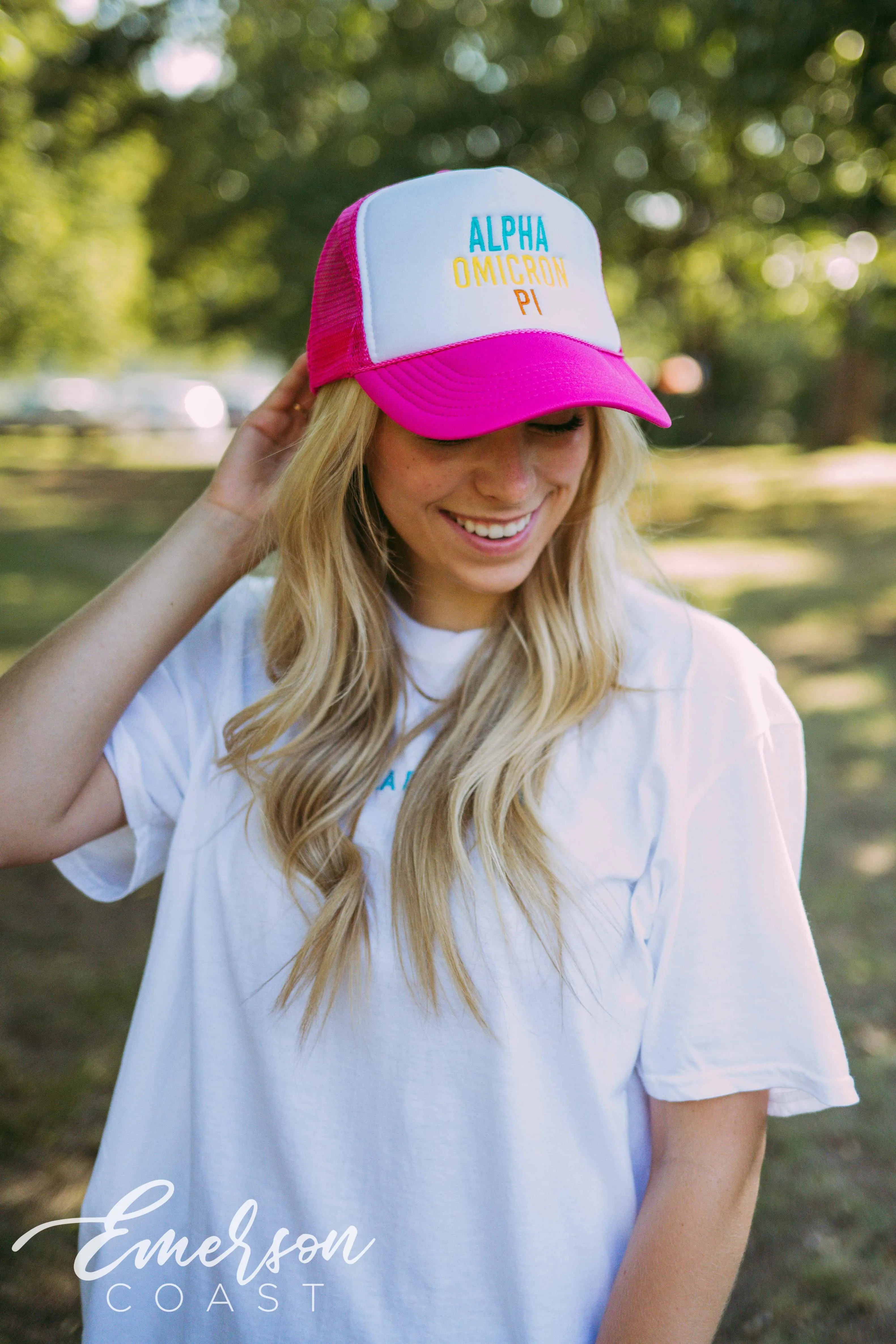 Alpha Omicron Pi Colorful Embroidered Hat