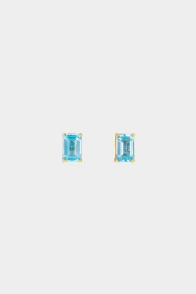 Amalfi Emerald Cut Studs, Blue Topaz