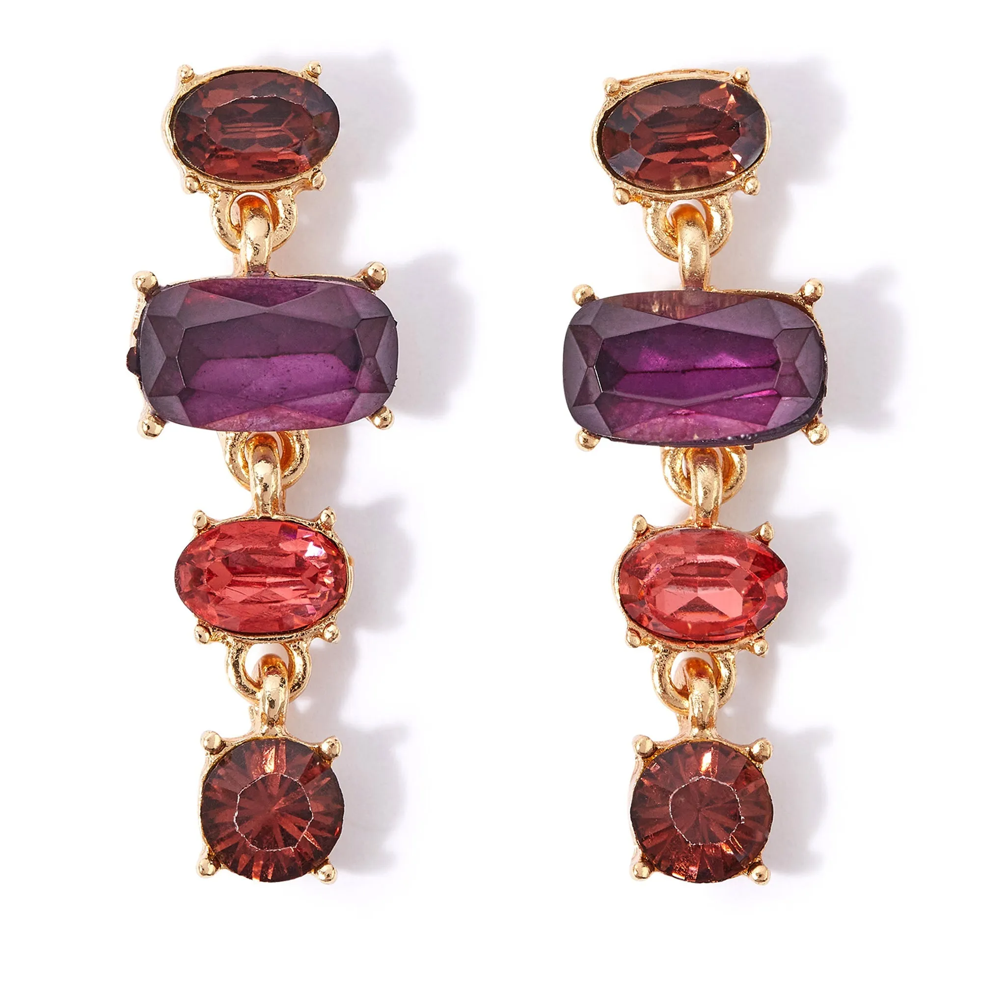 Amber Eclectic Stones Short Drop