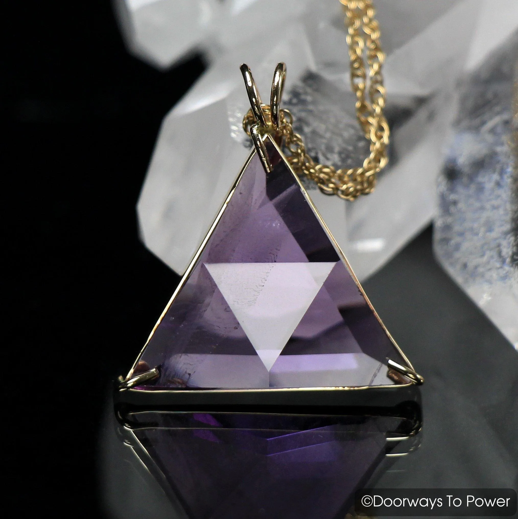 Amethyst Star of David Vogel Crystal Pendant 14k