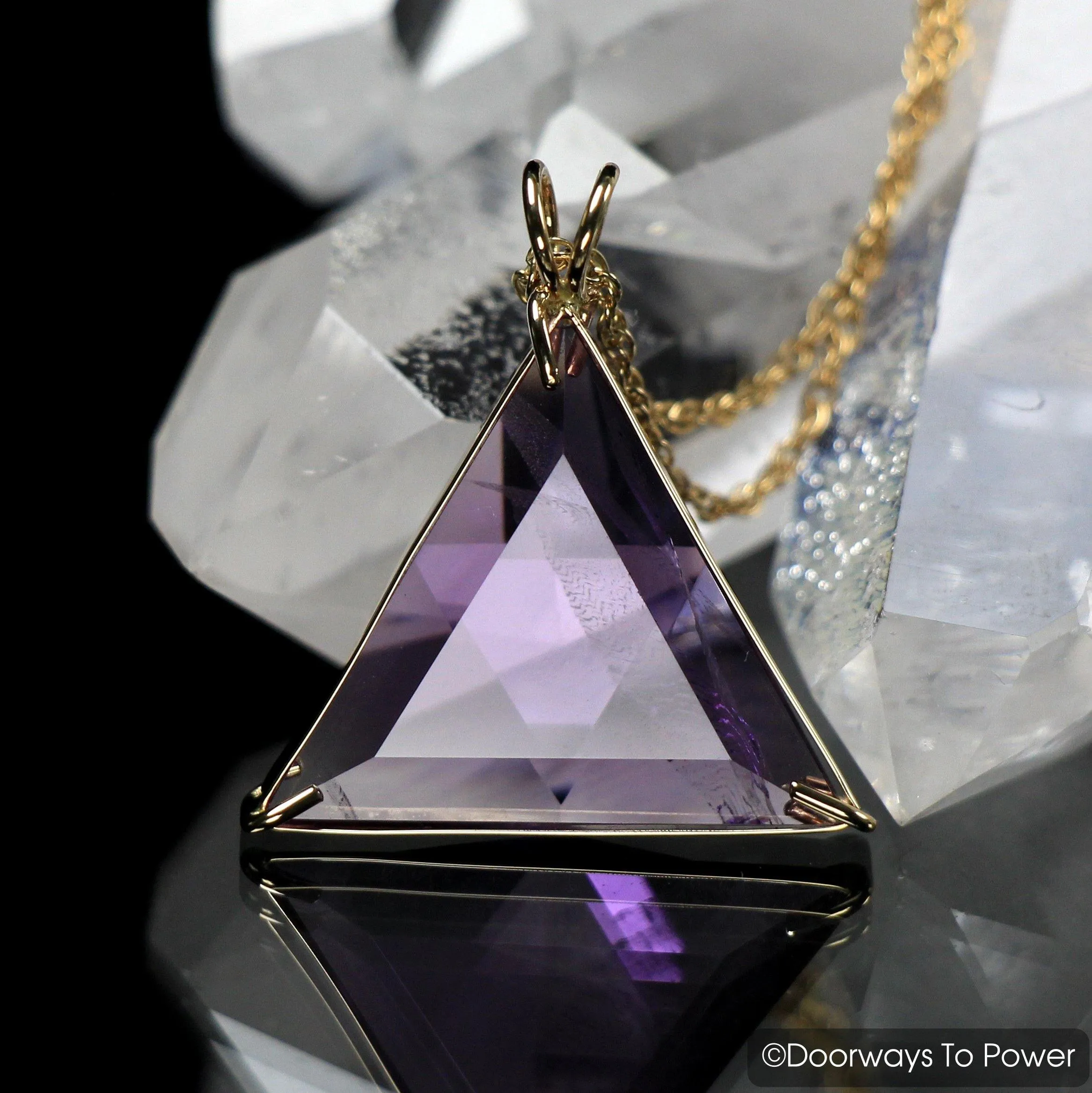Amethyst Star of David Vogel Crystal Pendant 14k