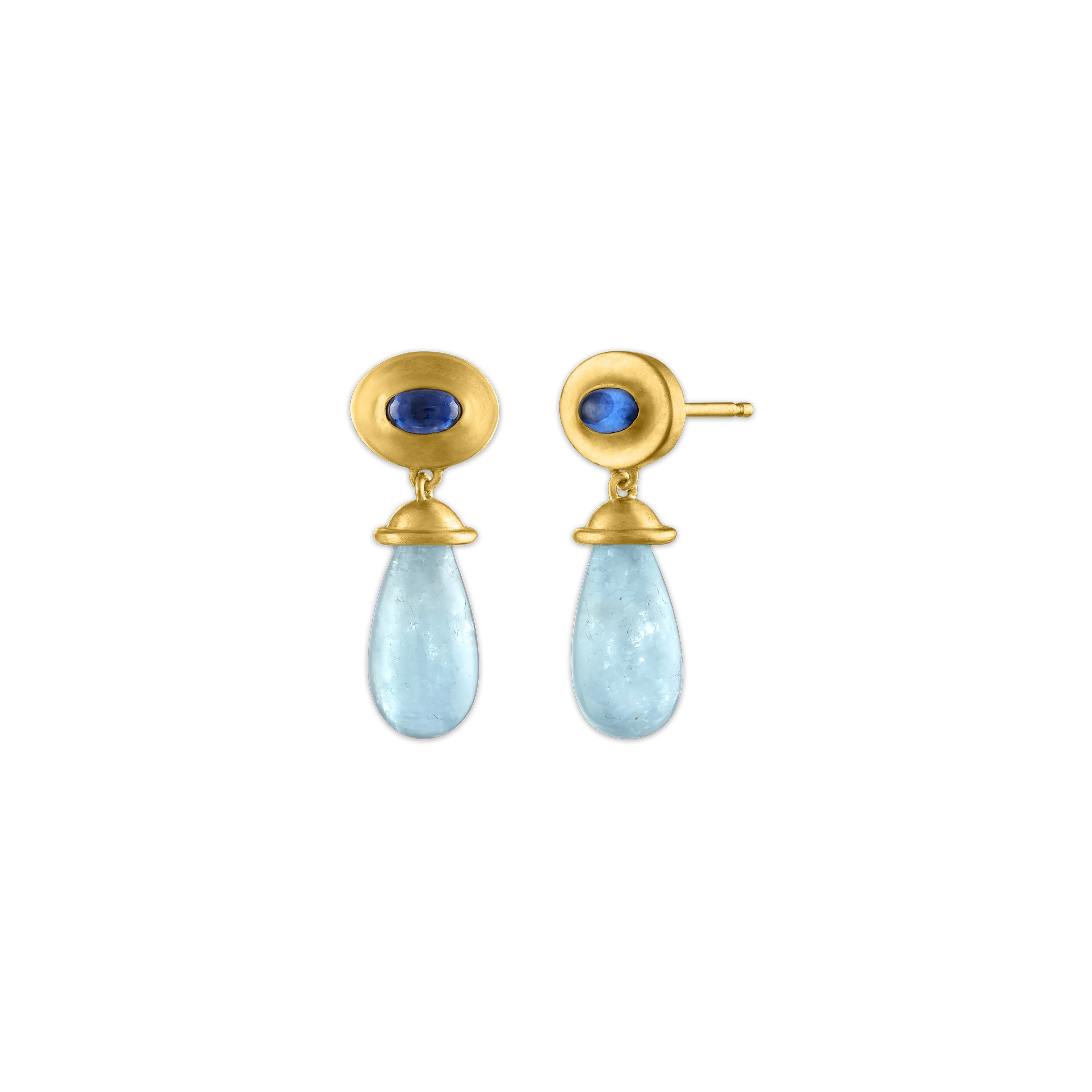 Aquamarine and Sapphire Alabastra Earrings