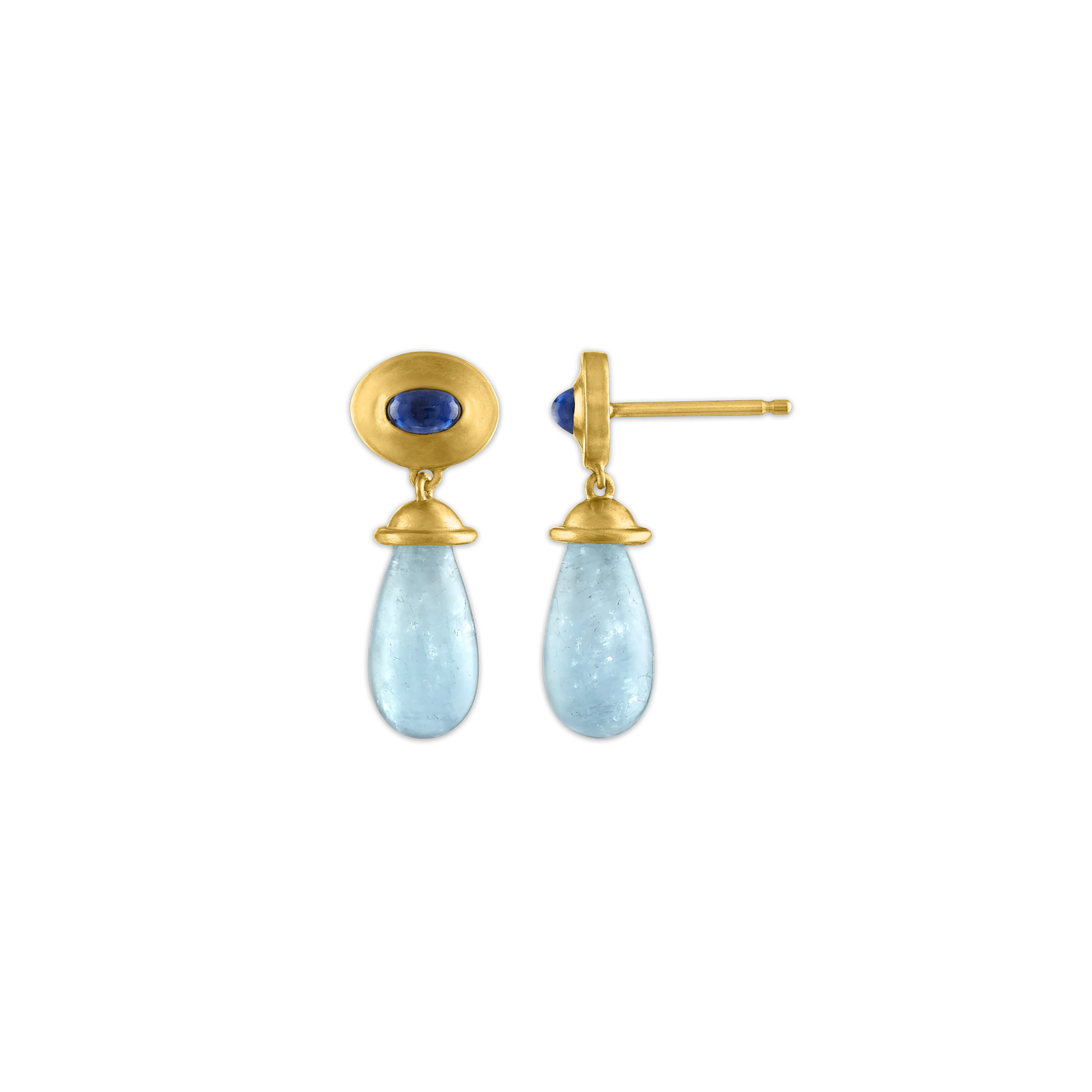Aquamarine and Sapphire Alabastra Earrings