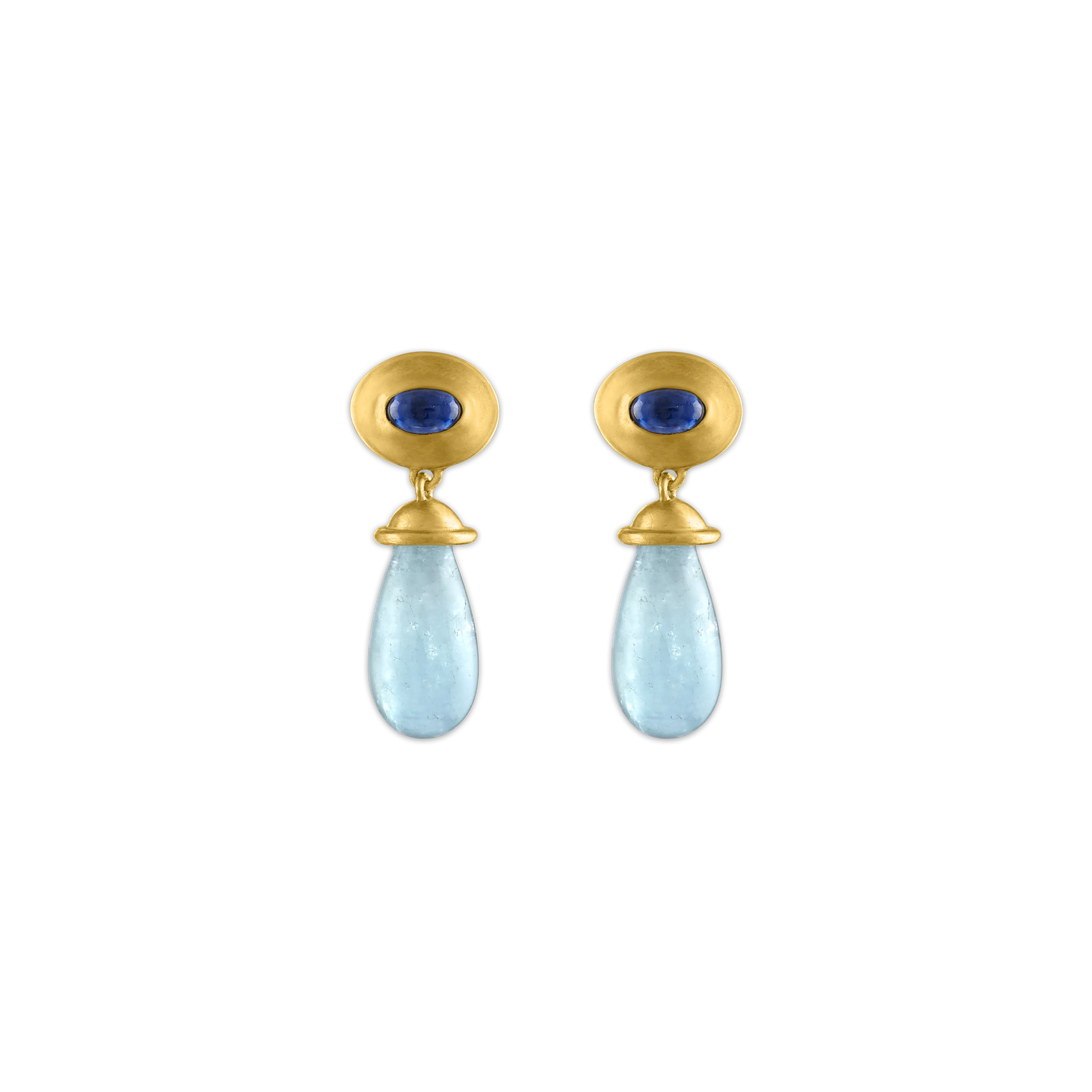 Aquamarine and Sapphire Alabastra Earrings