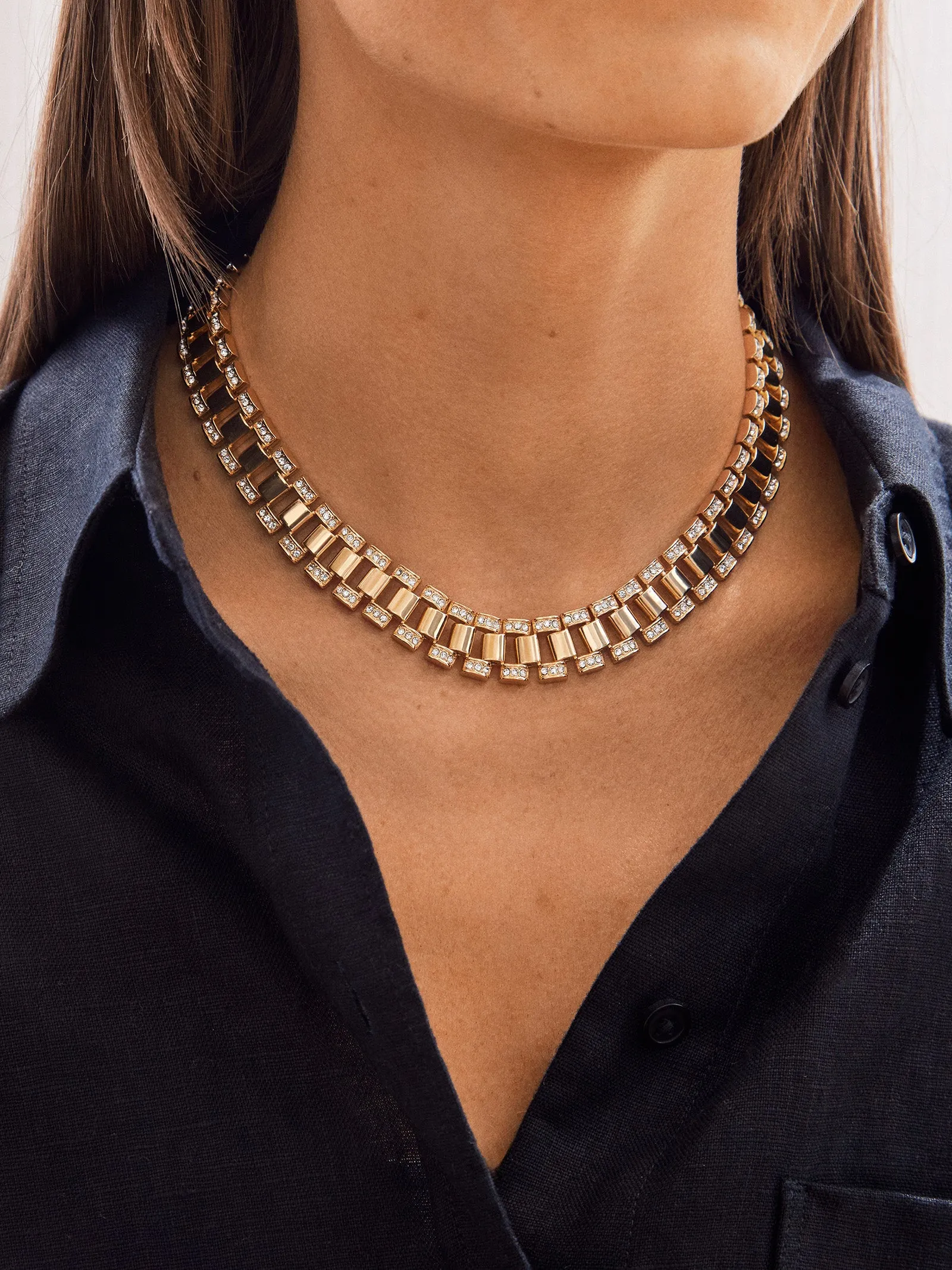 Ashton Necklace - Clear/Gold