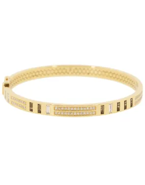 Baguette Topaz and Diamond Bangle