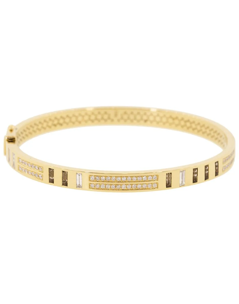 Baguette Topaz and Diamond Bangle