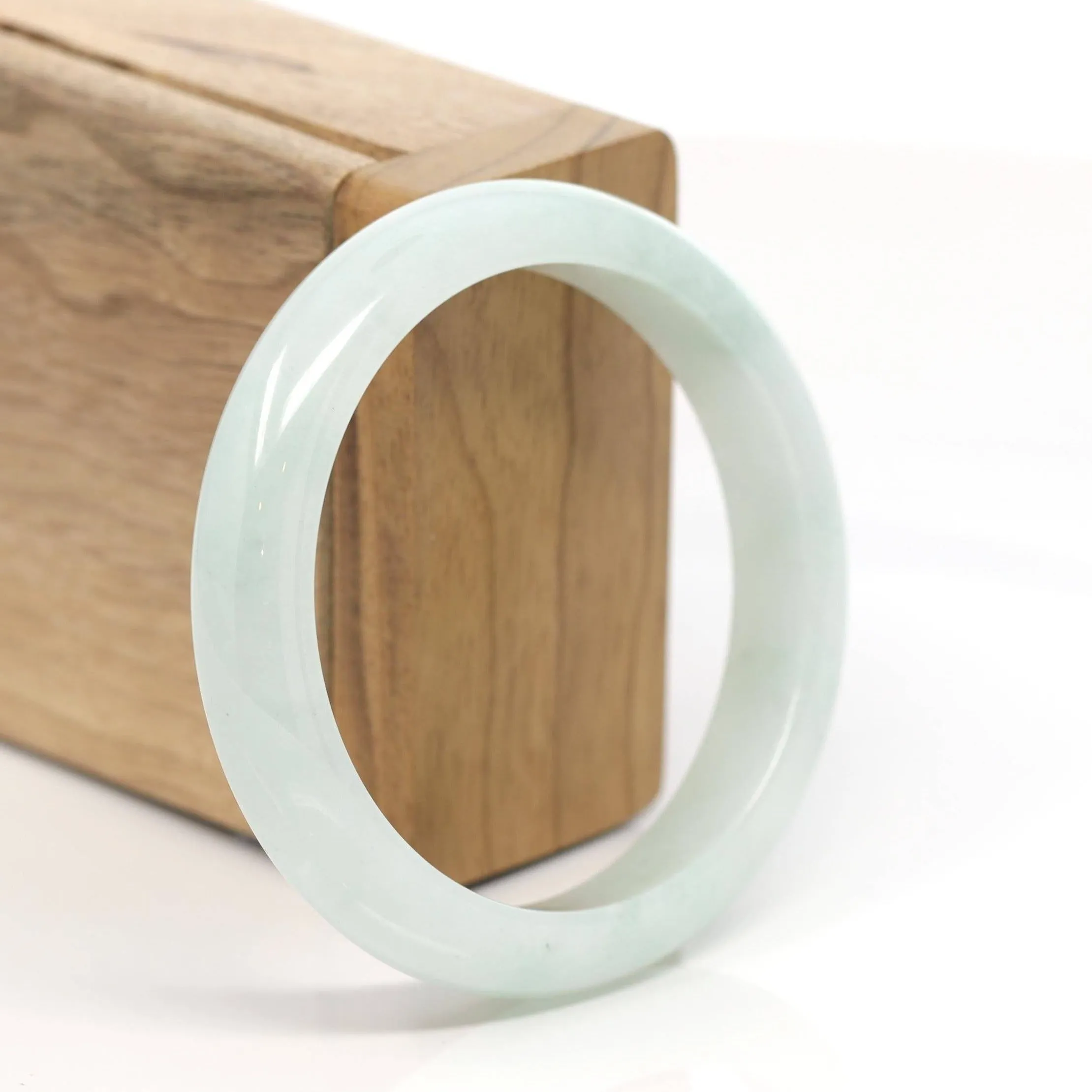 Baikalla™ "Classic Bangle" Genuine Burmese Green Jadeite Jade Bangle Bracelet ( 56.7 mm )T168