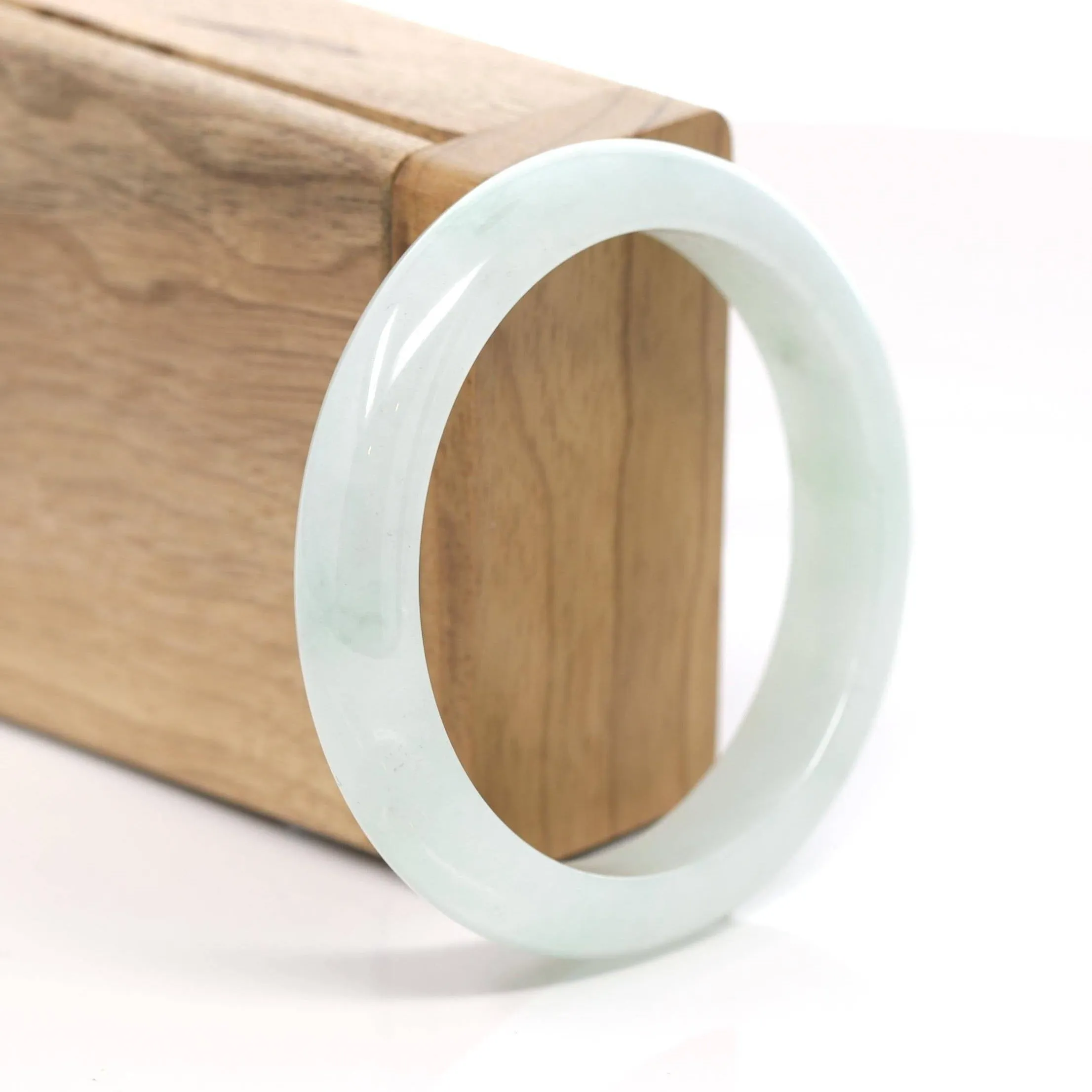 Baikalla™ "Classic Bangle" Genuine Burmese Green Jadeite Jade Bangle Bracelet ( 56.7 mm )T168