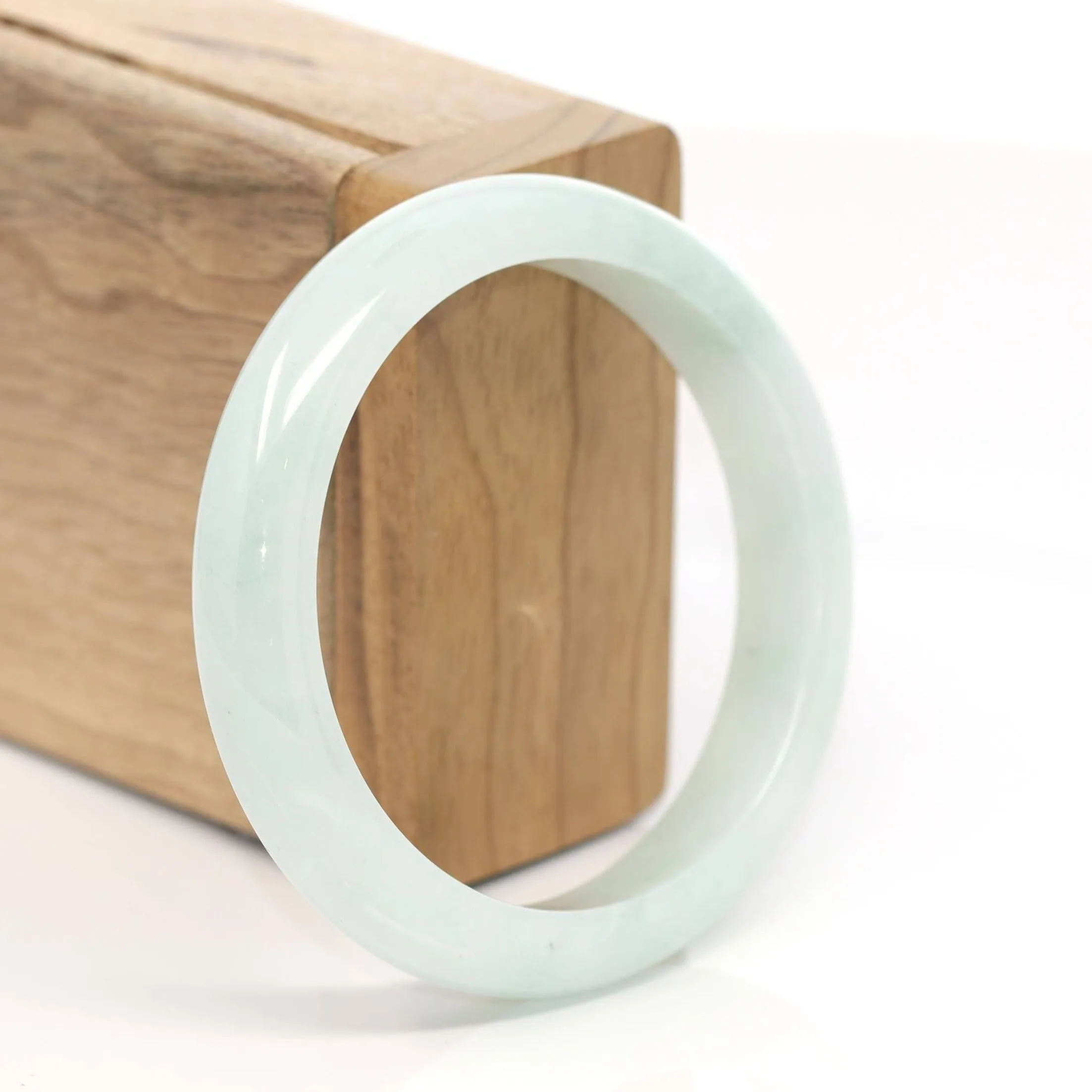 Baikalla™ "Classic Bangle" Genuine Burmese Green Jadeite Jade Bangle Bracelet ( 56.7 mm )T168